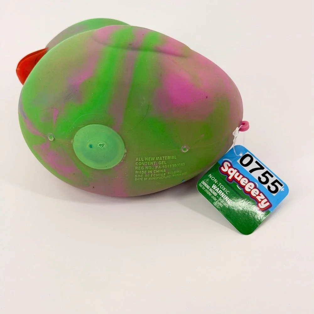 Toymendous Squeeezy Rubber Duck Kids OS Pink‎ Green Marble Sensory Toy NWT